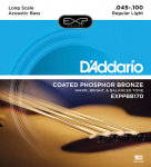 EXPPBB170 Coated Phosphor Bronze Комплект струн для акуст.бас-гитары, с покрытием, 45-100, D'Addario