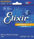 Струны для электрогитары Baritone Elixir 12302 NANOWEB, 12-68 