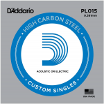 PL015 Plain Steel Отдельная струна без обмотки, сталь, .015, D'Addario