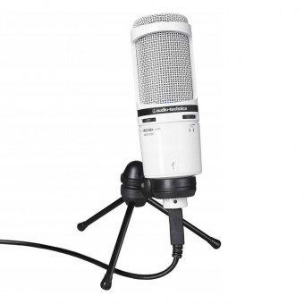 Микрофон с большой диафрагмой AUDIO-TECHNICA AT2020USB+WH/белый