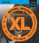 EXL160-5 XL NICKEL WOUND Струны для 5-струнной бас-гитары 5-string Long Medium 50-135 D'Addario